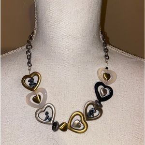 Vintage Danon Stainless Steel Statement Necklace Collectible